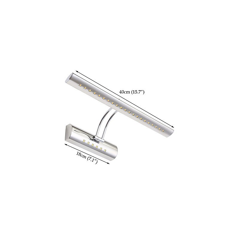 Applique da bagno LED integrato galvanizzata moderna contemporanea 40x15x5 cm