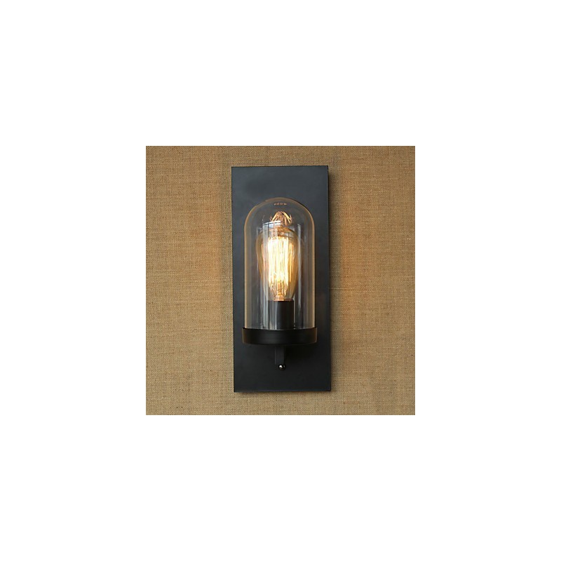 Applique da parete Edison in vetro e metallo, 1 testa, stile moderno minimalista