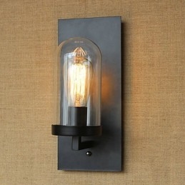 Applique da parete Edison in vetro e metallo, 1 testa, stile moderno minimalista