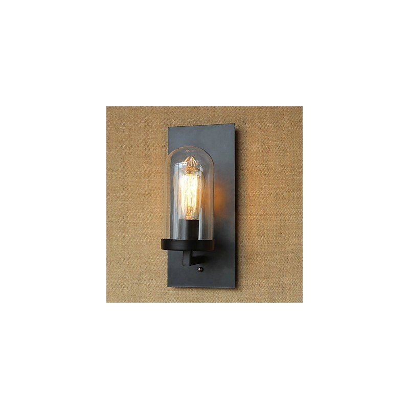 Applique da parete Edison in vetro e metallo, 1 testa, stile moderno minimalista