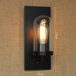 Applique da parete Edison in vetro e metallo, 1 testa, stile moderno minimalista