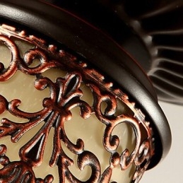 Plafoniera a filo vintage country island in metallo nero