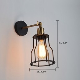 Applique da parete vintage industriale Edison in metallo