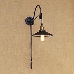 Applique da parete in ferro retrò creativo, lunghezza filo regolabile, E27