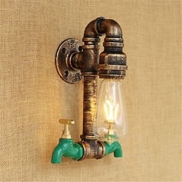 Applique da parete country retrò mini con luce ambientale, verniciata, lampadina inclusa