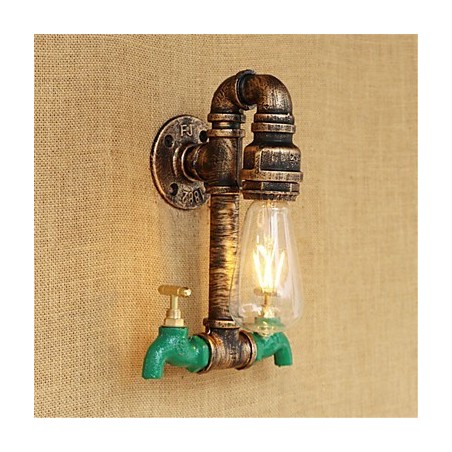 Applique da parete country retrò mini con luce ambientale, verniciata, lampadina inclusa