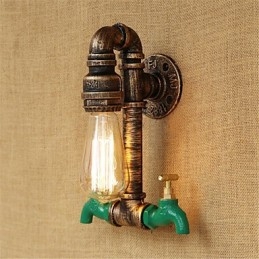 Applique da parete country retrò mini con luce ambientale, verniciata, lampadina inclusa