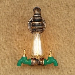 Applique da parete country retrò mini con luce ambientale, verniciata, lampadina inclusa