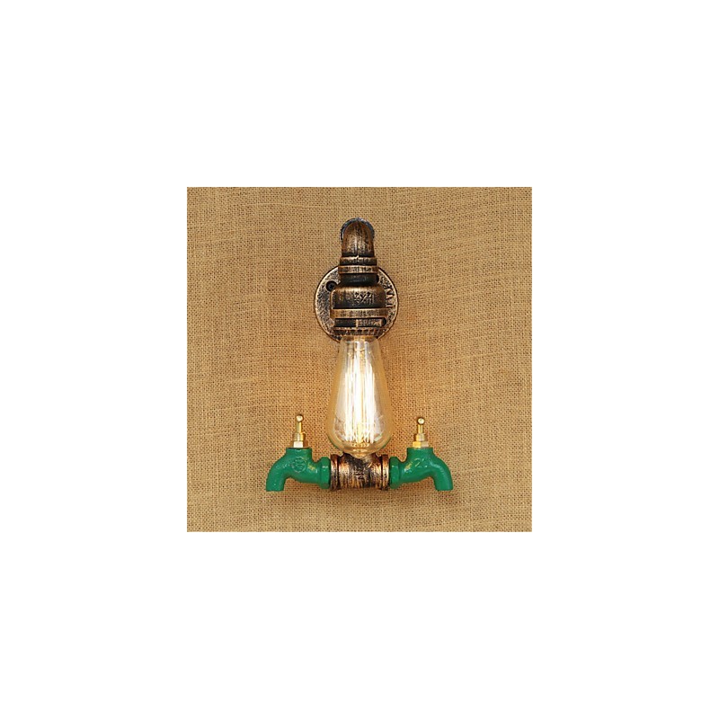 Applique da parete country retrò mini con luce ambientale, verniciata, lampadina inclusa