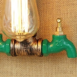 Applique da parete country retrò mini con luce ambientale, verniciata, lampadina inclusa