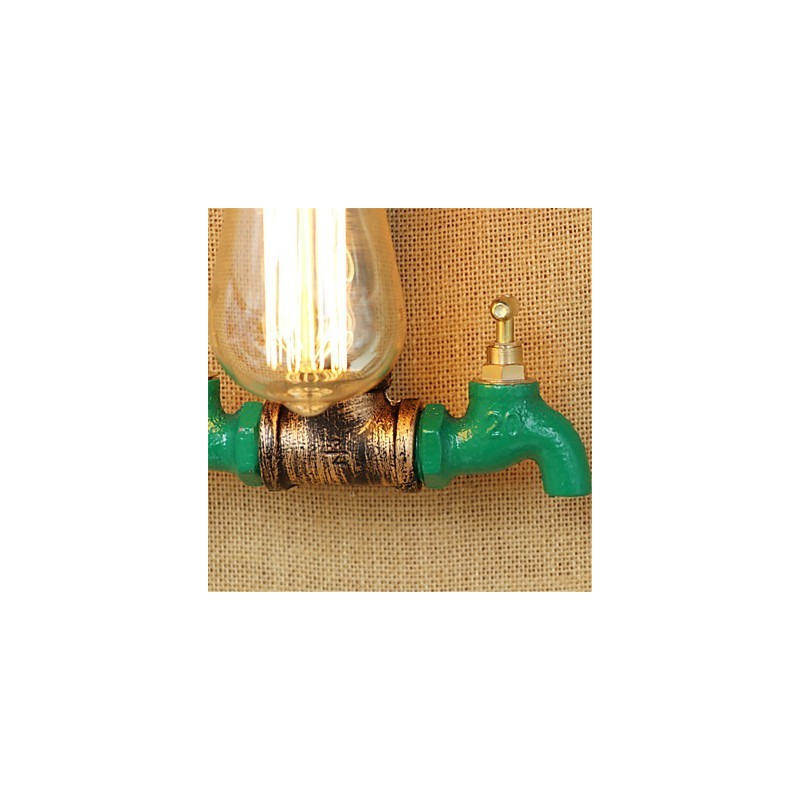 Applique da parete country retrò mini con luce ambientale, verniciata, lampadina inclusa