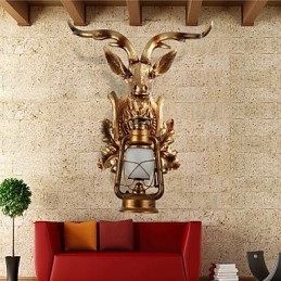 Applique da parete mini pitturata stile rustico/lodge, tradizionale/classico e moderno/contemporaneo