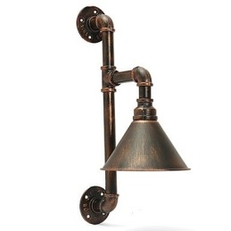 Applique da parete industriale retrò in metallo stile country con tubi dell'acqua