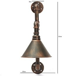 Applique da parete industriale retrò in metallo stile country con tubi dell'acqua