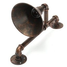Applique da parete industriale retrò in metallo stile country con tubi dell'acqua