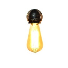 Applique da parete classica rustica in ottone antico con lampadina E27