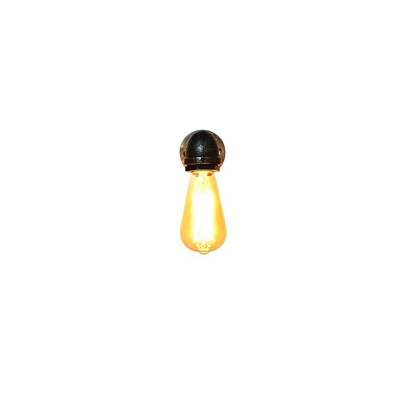 Applique da parete classica rustica in ottone antico con lampadina E27