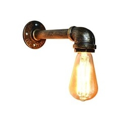 Applique da parete classica rustica in ottone antico con lampadina E27