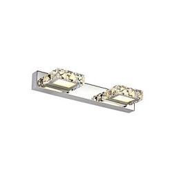 Applique da bagno moderna contemporanea cromo con cristalli luce ambientale
