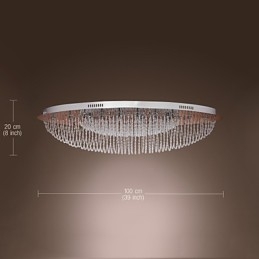 Plafoniera a filo moderna contemporanea in cristallo e metallo cromato