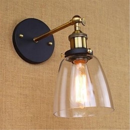 Applique da parete mini in stile country retrò, pitturata, luce ambientale, protezione occhi