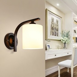 Applique da parete moderna con protezione occhi, 1 lampadina E27, 60 W, pitturata