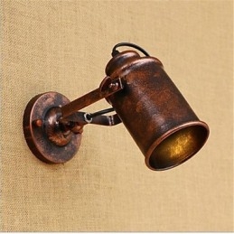Applique da parete LED rustica retrò mini con protezione occhi, luce ambientale, E26/E27, 5 W