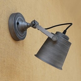 Applique da parete LED rustica retrò mini con protezione occhi, luce ambientale, E26/E27, 5 W