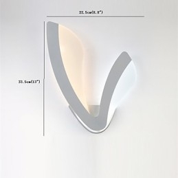 Applique da parete moderna in acrilico con LED integrato, 22,5 x 5 x 33,5 cm