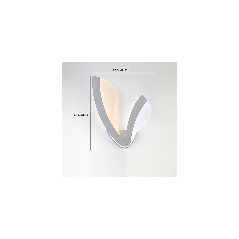 Applique da parete moderna in acrilico con LED integrato, 22,5 x 5 x 33,5 cm