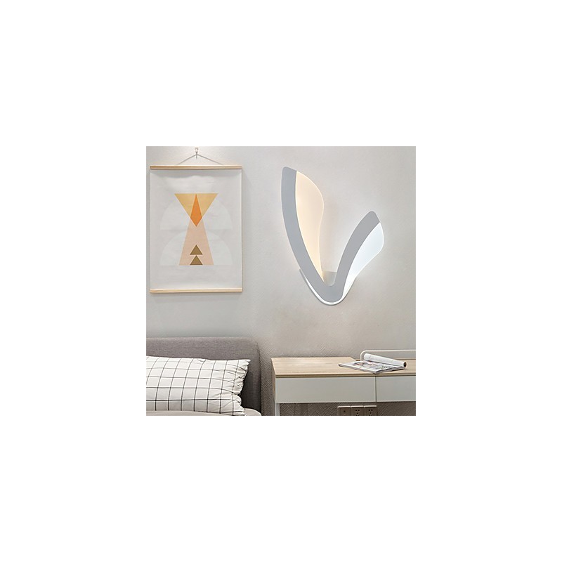 Applique da parete moderna in acrilico con LED integrato, 22,5 x 5 x 33,5 cm