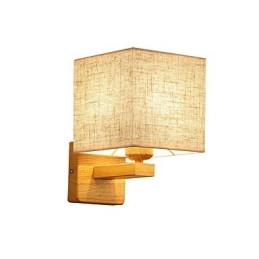 Lampada da tavolo in legno massello minimalista per comodino