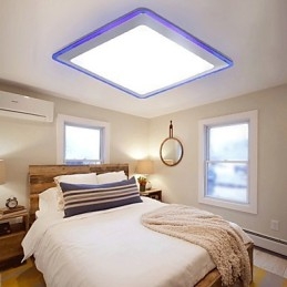 Plafoniera a filo LED integrato moderna contemporanea metallo acrilico blu bianco 28 cm