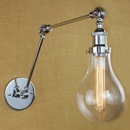 Applique da parete country retrò elettrolitica mini con braccio oscillante e protezione occhi
