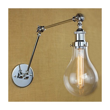 Applique da parete country retrò elettrolitica mini con braccio oscillante e protezione occhi