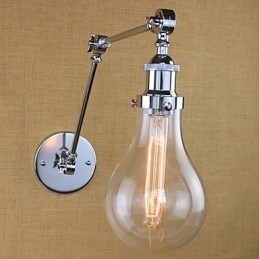 Applique da parete country retrò elettrolitica mini con braccio oscillante e protezione occhi