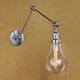 Applique da parete country retrò elettrolitica mini con braccio oscillante e protezione occhi