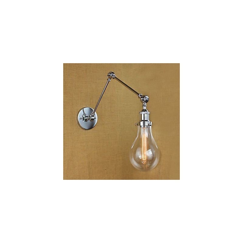 Applique da parete country retrò elettrolitica mini con braccio oscillante e protezione occhi