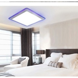 Plafoniera a filo LED integrato moderna contemporanea metallo acrilico blu bianco 28 cm