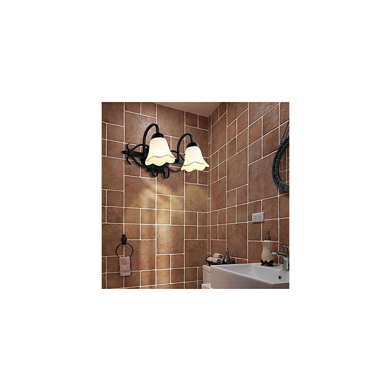 Applique da bagno Rustic Lodge elettrolitica, faretto da incasso, 2 luci E14