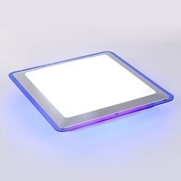 Plafoniera a filo LED integrato moderna contemporanea metallo acrilico blu bianco 28 cm