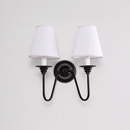Applique da parete rustica effetto ossido nero con luce ambientale, E14, 2 lampadine