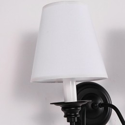 Applique da parete rustica effetto ossido nero con luce ambientale, E14, 2 lampadine