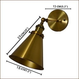 Applique da parete LED in ottone antico 25 x 18 x 25 cm E27 4 W