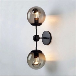 Applique da parete rustica Mini in stile Lodge Country, luce ambientale, vetro e metallo