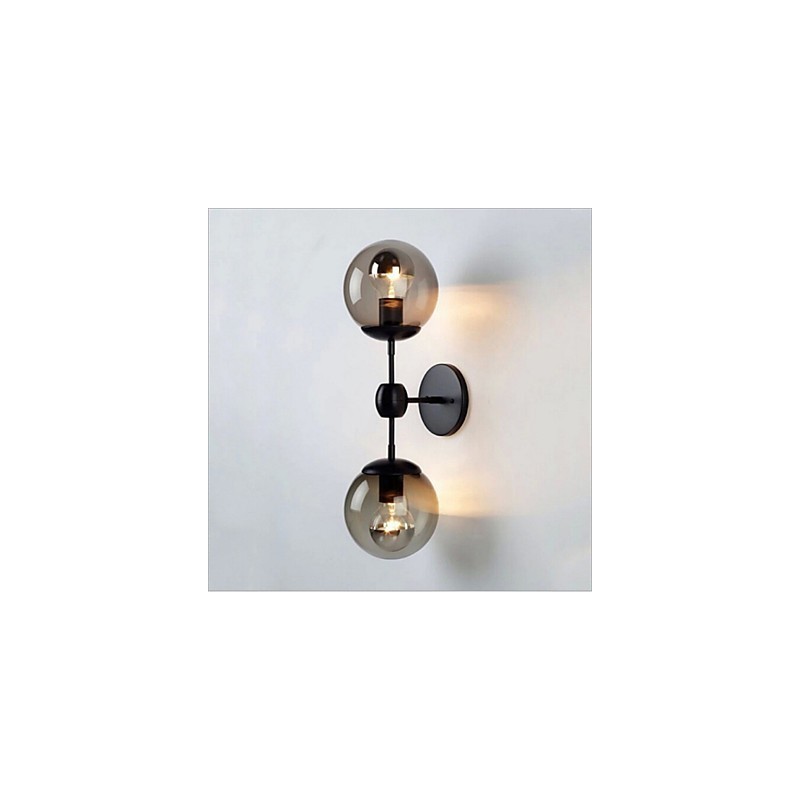 Applique da parete rustica Mini in stile Lodge Country, luce ambientale, vetro e metallo
