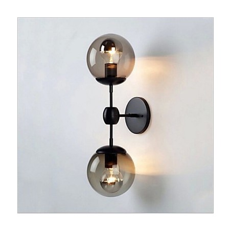 Applique da parete rustica Mini in stile Lodge Country, luce ambientale, vetro e metallo