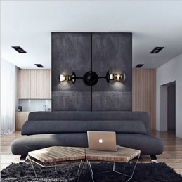 Applique da parete rustica Mini in stile Lodge Country, luce ambientale, vetro e metallo