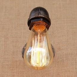 Applique da parete country retrò mini dipinta con braccio oscillante e luce ambientale