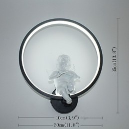 Applique da parete LED integrato angelo in alluminio e resina 19 W 30x35 cm